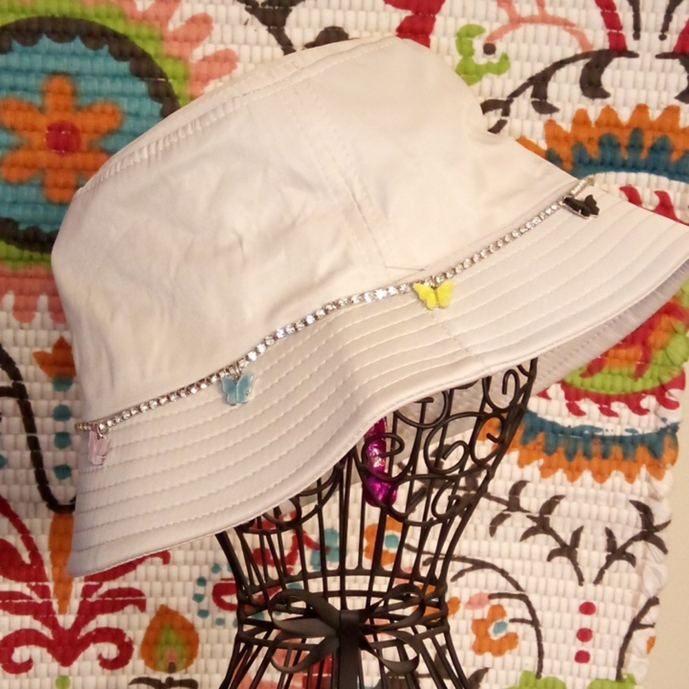 Hat with Butterfly Charms
